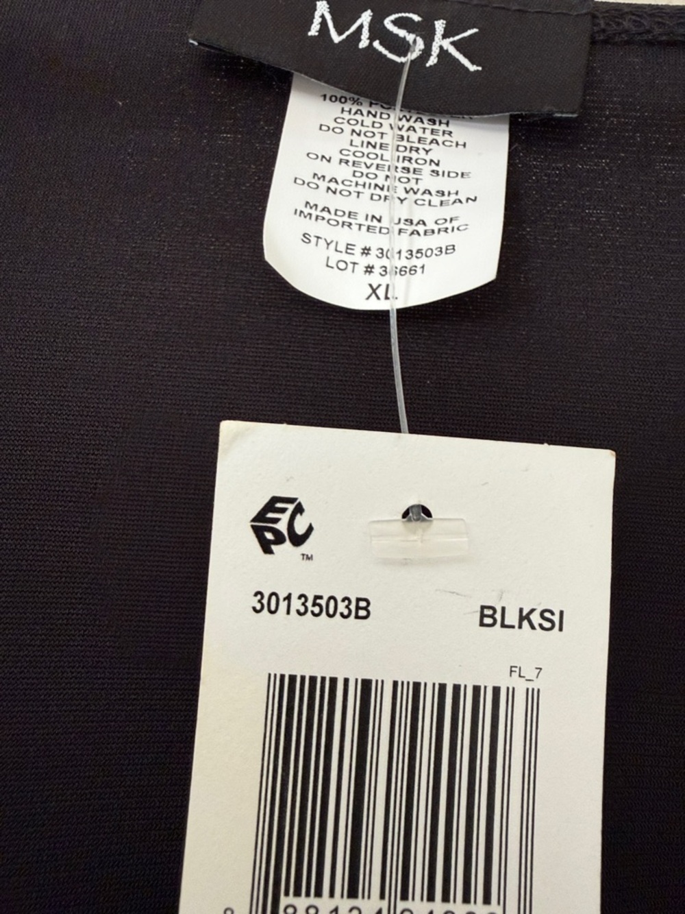 MSK Black Beaded Draped Blouse - Picture 3 of 4